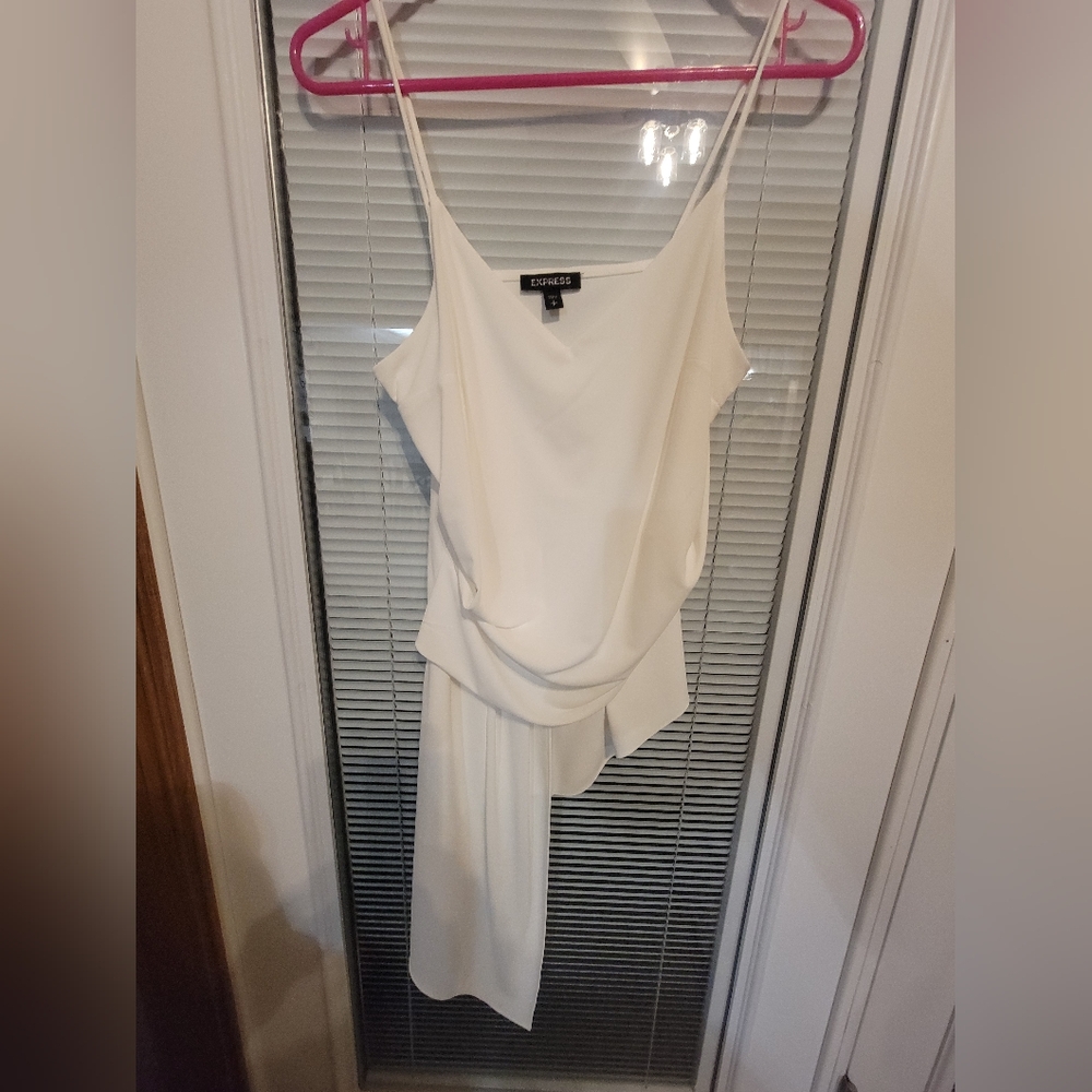 Express Women's Cream Asymmetrical Blouse
